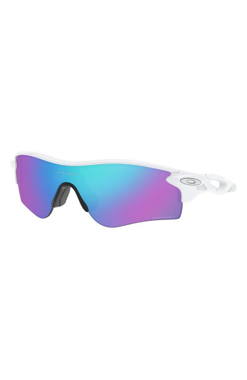 Oakley 38mm Radarlock® Path® Wrap Sunglasses In Polished White/prizm Sapphire