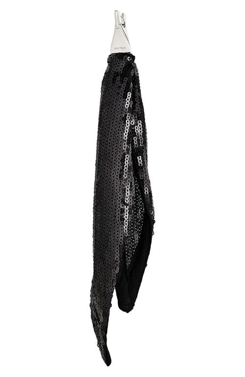 Shop Courrèges Single Sequin Scarf Earring In Black