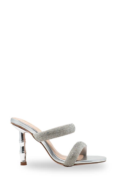 Chase & Chloe Chase And Chloe Slip-on Slide Sandal In Silver Metallic