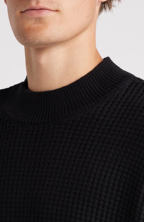 Shop Krost Chunky Cotton Crewneck Sweater In Black