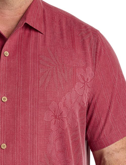 Tommy Bahama Bali Border Camp Shirt In Deep Havana