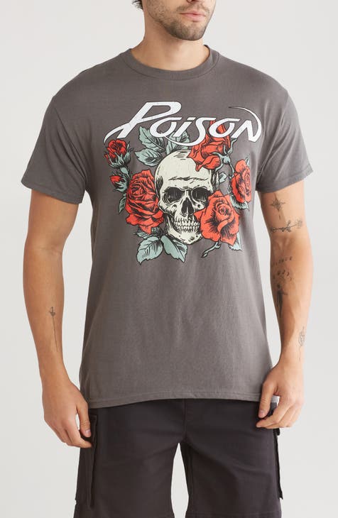 Poison Skull Bouquet Cotton Graphic T-Shirt