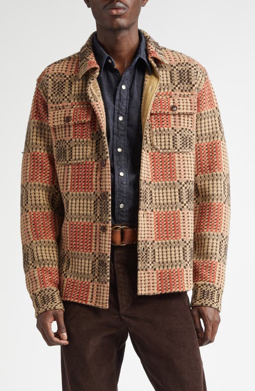 DOUBLE RL DOUBLE RL MATLOCK GEO PATTERN KNIT WOOL BUTTON-UP SHIRT JACKET