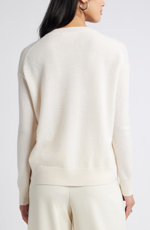 Shop Nordstrom V-neck Cashmere Sweater In Ivory Pristine