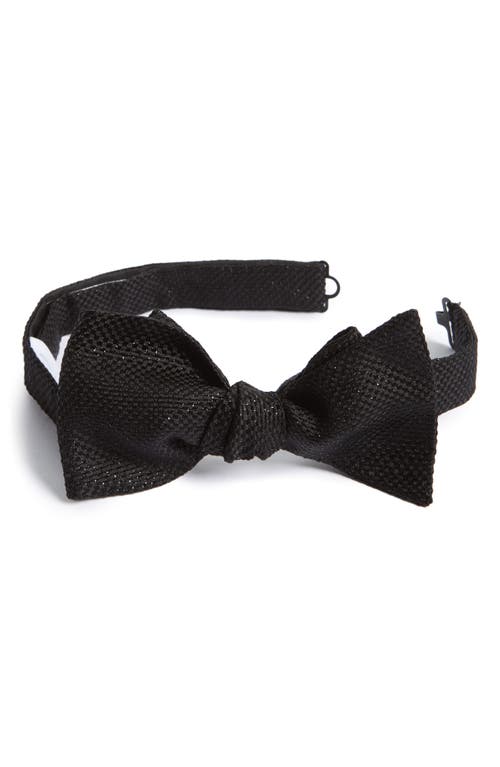 Eton Solid Silk Blend Bow Tie in Black at Nordstrom