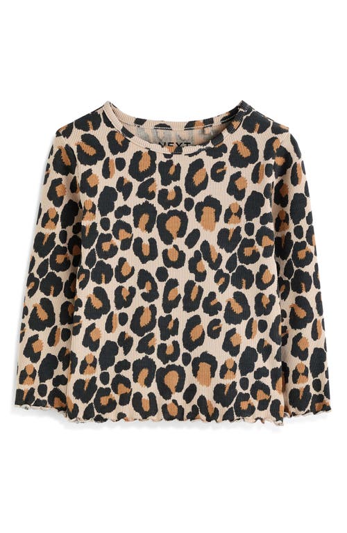 NEXT NEXT KIDS' LEOPARD PRINT LONG SLEEVE COTTON RIB TOP 