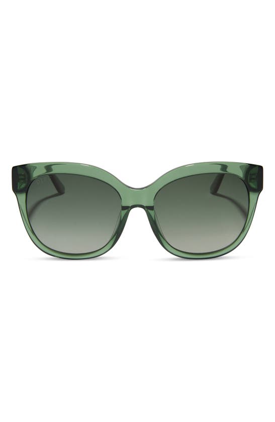 Shop Diff Maya 56mm Polarized Round Sunglasses In Sage Crystal / G15