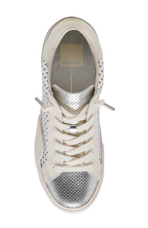 Shop Dolce Vita Zina Perforated 360 Slip-on Sneaker In Silver Leather