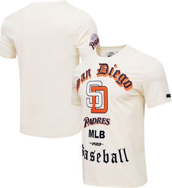PRO STANDARD Men's Pro Standard Cream San Diego Padres Cooperstown  Collection Old English T-Shirt