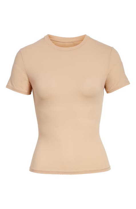 SKIMS Cotton Jersey Long Sleeve T Shirt Top Bone