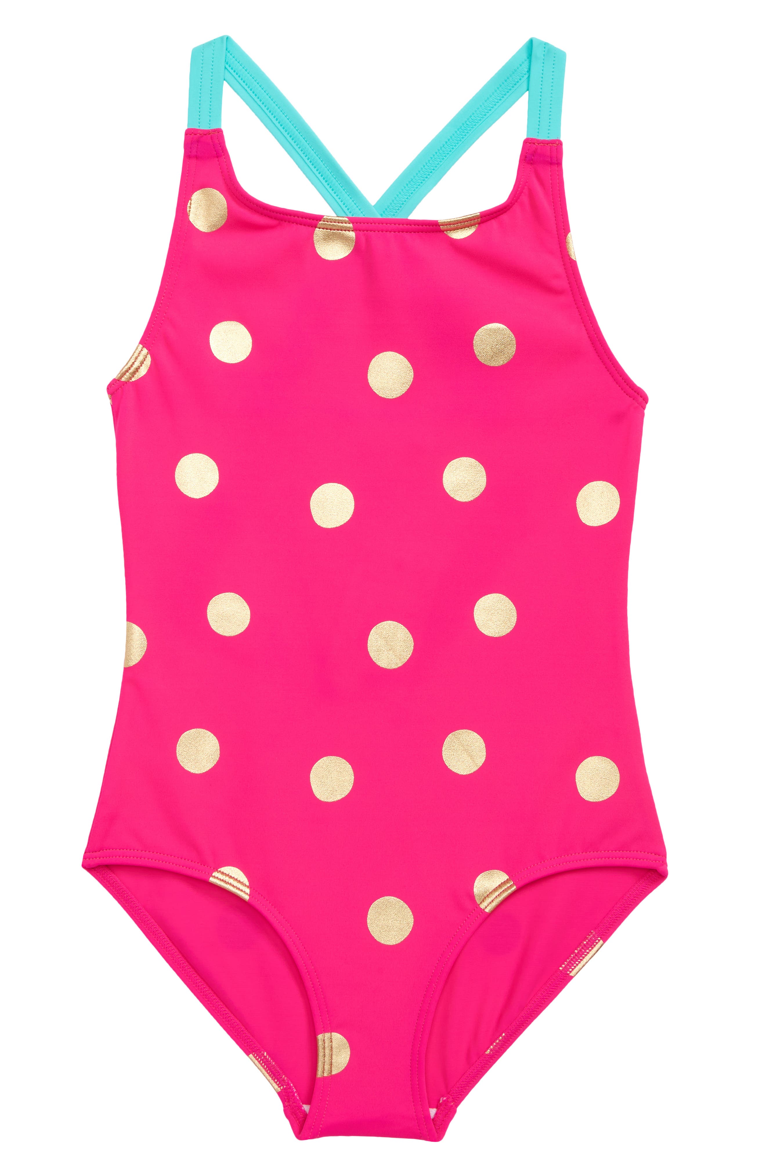 NWT Crewcuts Nordstrom Toddler Girls One-Piece Bathing Suit Pink Sz 4-5 $39.50 