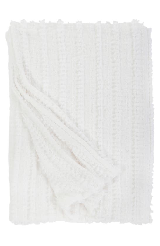 Pom Pom At Home Camille Oversize Cotton Throw Blanket In White Tones