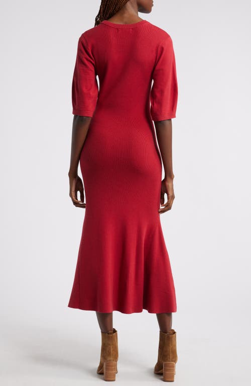 Shop Treasure & Bond Pima Cotton Blend Sweater Dress In Red Rio