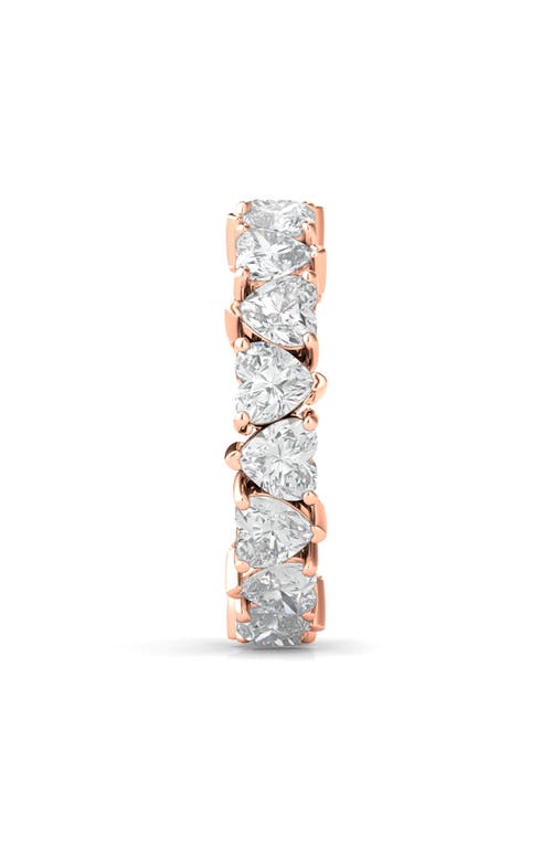 Shop Hautecarat Alternating Hearts Lab Created Diamond Eternity Ring In Rose Gold