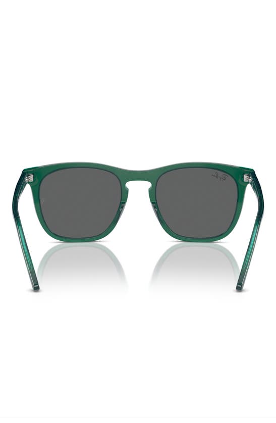 Shop Ray Ban Ray-ban 53mm Polarized Square Sunglasses In Transparent Green