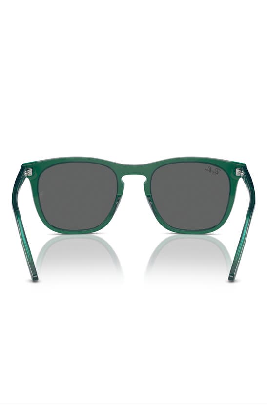 Ray Ban 53mm Polarized Square Sunglasses In Transparent Green