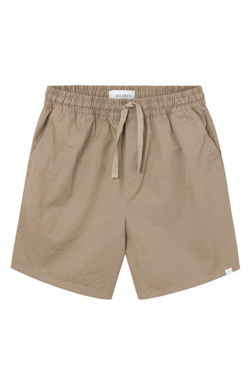 Les Deux Otto Organic Cotton Twill Shorts in Desert Taupe