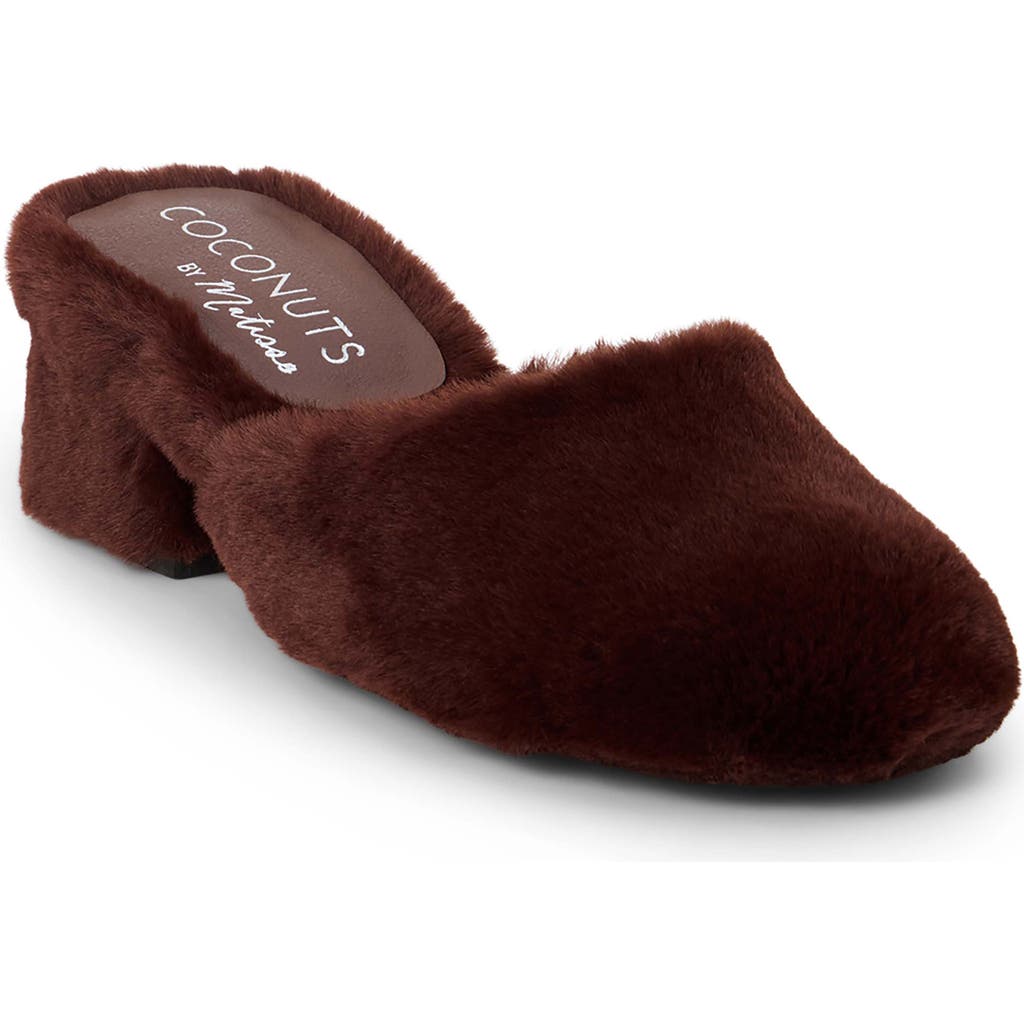 Coconuts By Matisse Teddy Faux Fur Mule In Chocolate