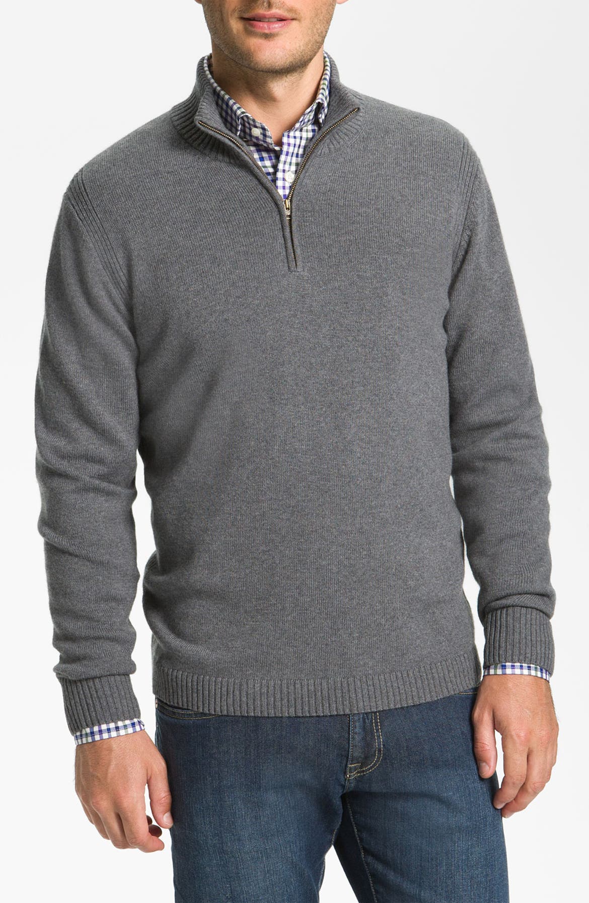 Façonnable Half Zip Classique Fit Merino Wool Sweater | Nordstrom
