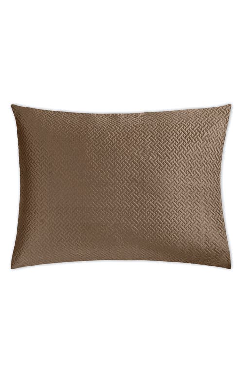 Matouk Basket Weave Cotton Sateen Sham in Mocha at Nordstrom