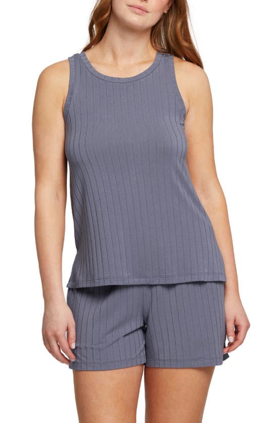 Fleur't Rib Short Pajamas In French Grey
