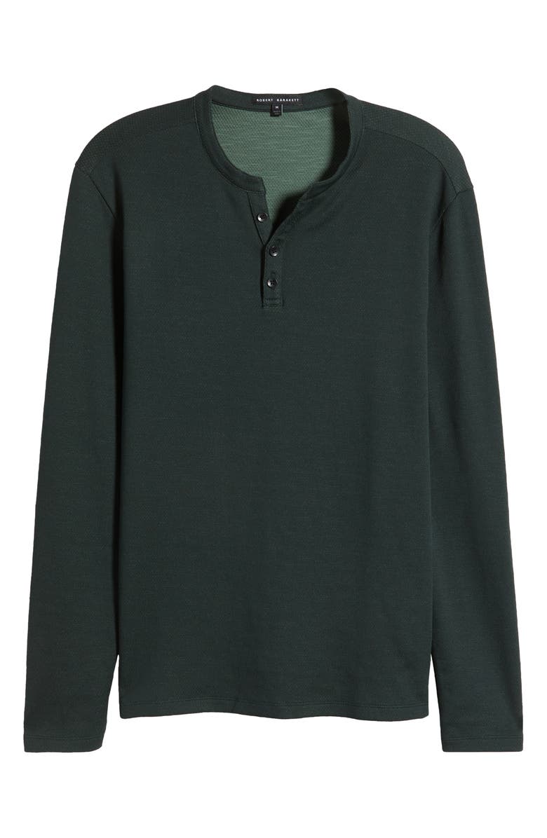 Robert Barakett Elgin Double Knit Mesh Henley, Alternate, color, Green
