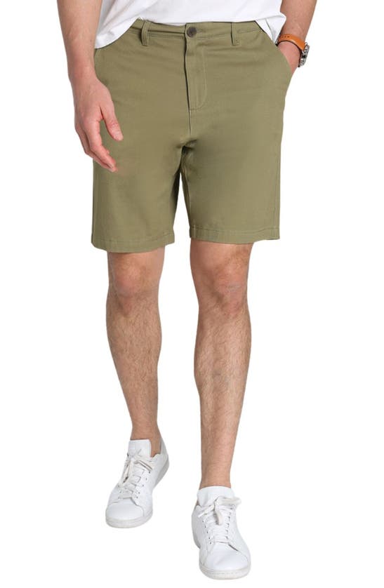 Shop Jachs Stretch Twill Chino Shorts In Olive