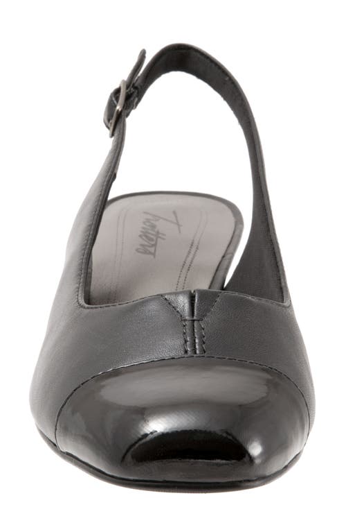 Shop Trotters 'dea' Slingback In Black Leather/black Patent