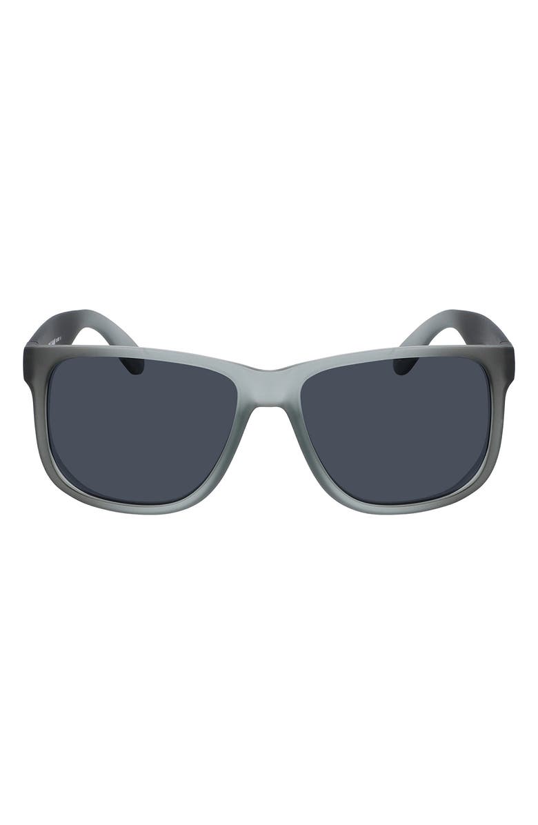 Cole Haan 55mm Polarized Matte Square Sunglasses, Main, color, Matte Grey Fade