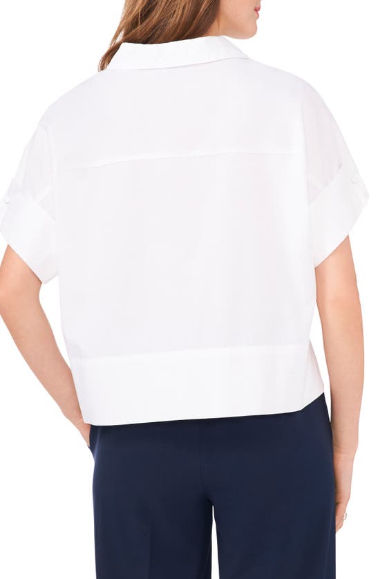 Shop Halogen (r) Short Sleeve Crop Shirt In Bright White