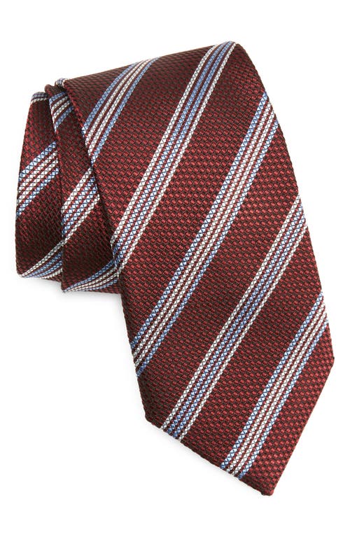 ZEGNA TIES Jacquard Stripe Silk Tie in Dark Red Stripe at Nordstrom
