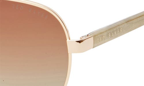Ted Baker London 57mm Polarized Aviator Sunglasses In Brown