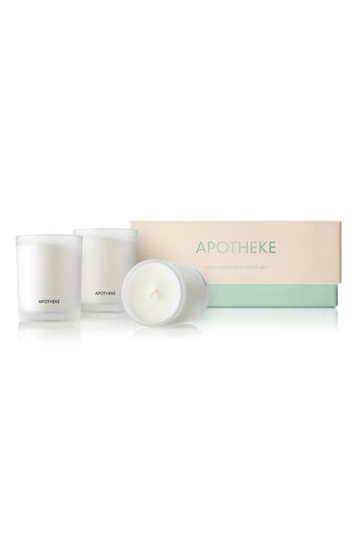 APOTHEKE 3-Piece Votive Candle Set $42 Value in Frosted