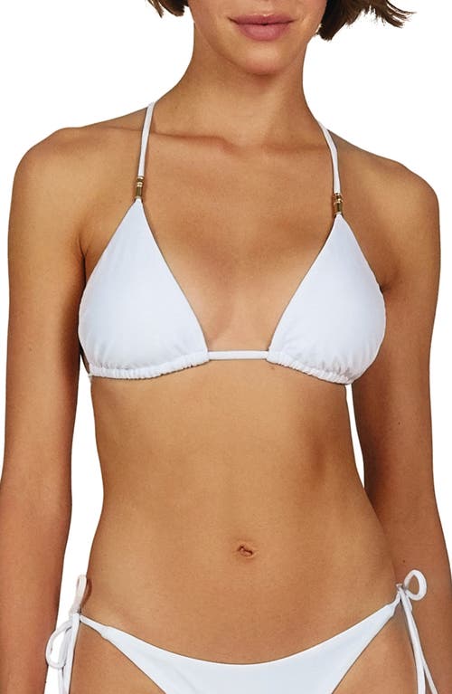 Lucy Strappy Triangle Bikini Top in White