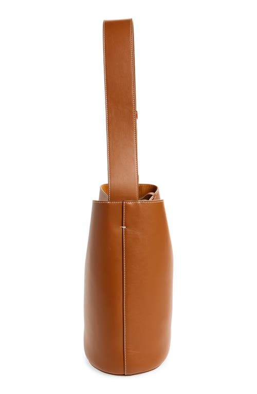 Lie Studio Lié Studio Norma Leather Bucket Tote In Toffee Brown