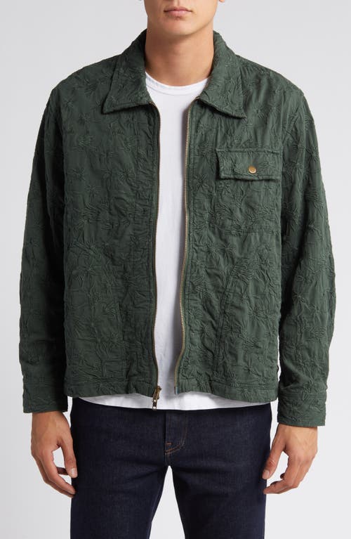 Corridor Floral Embroidered Zip-Up Jacket Green at Nordstrom,