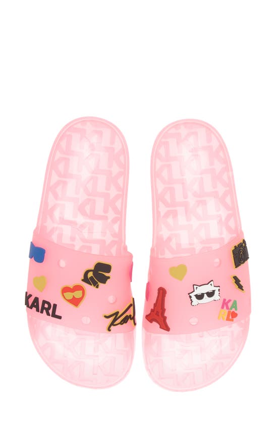 Karl Lagerfeld Thea Jelly Slide Sandal In Fuchsia