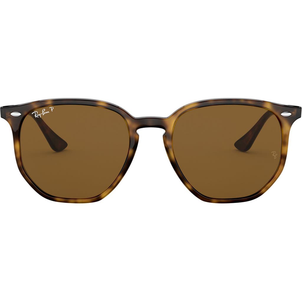 Ray Ban Ray-ban 54mm Polarized Round Sunglasses In Brown