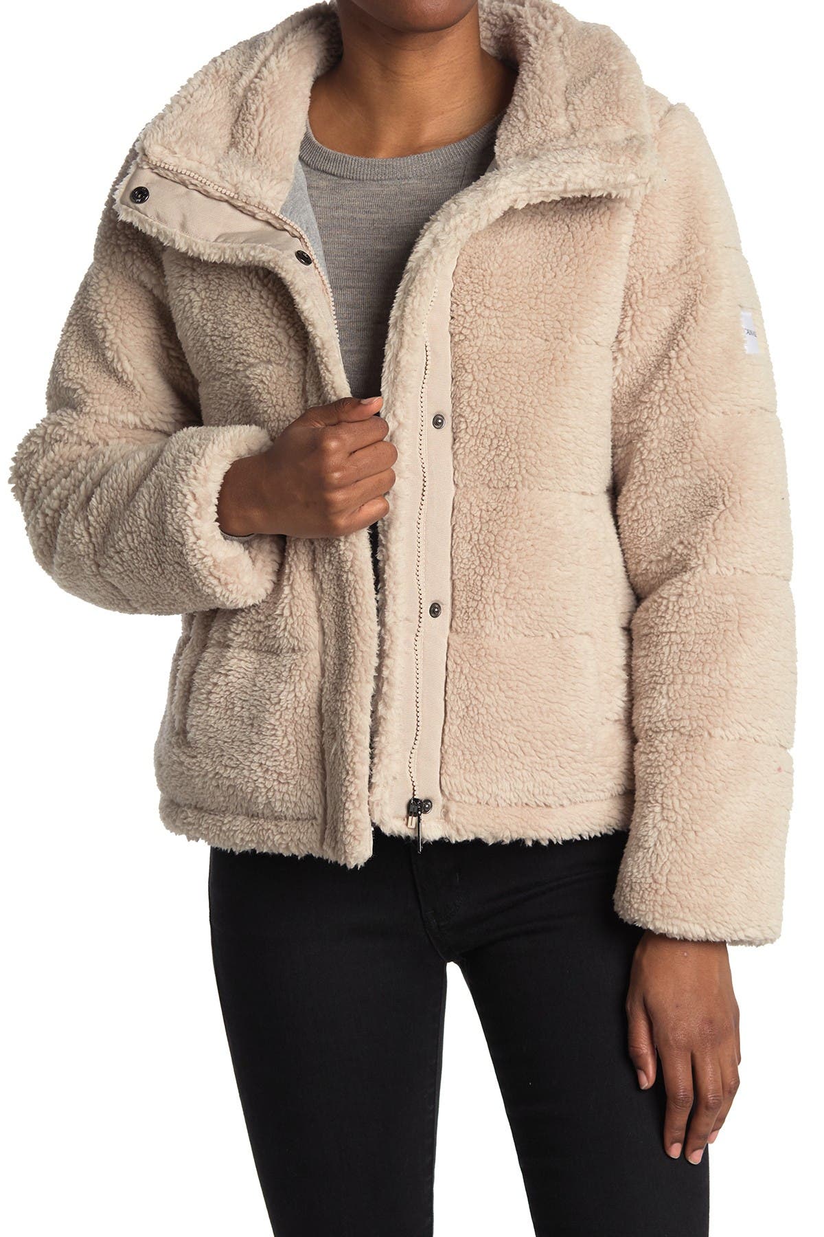 calvin klein faux shearling jacket