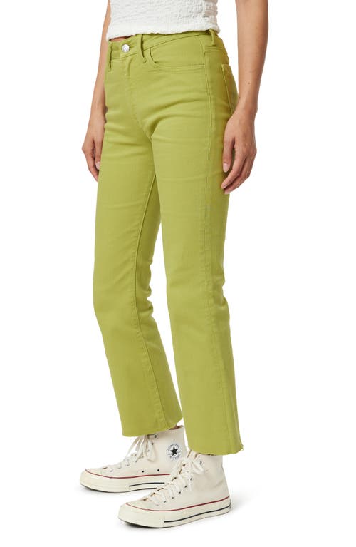 Mavi Jeans Anika High Waist Fray Hem Crop Flare Jeans In Spinach Green Flex Blue