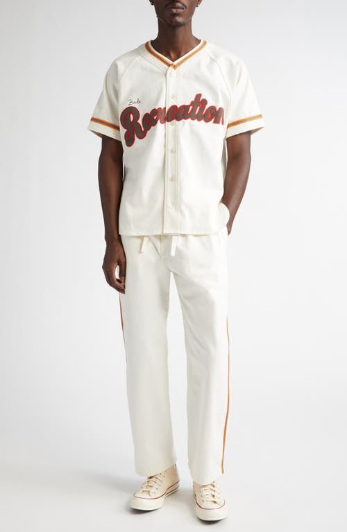Bode Baseball Pajama Pants In White Multi
