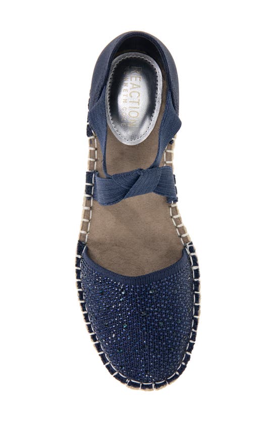 Shop Reaction Kenneth Cole Luna Glitter Espadrille Sandal In Navy Knit