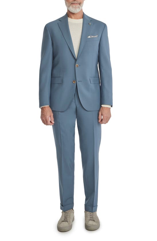 Jack Victor Esprit Solid Stretch Wool Suit In Light Blue