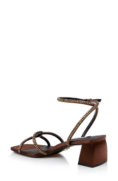 Shop Badgley Mischka Collection Brisa Ankle Strap Sandal In Chocolate Satin