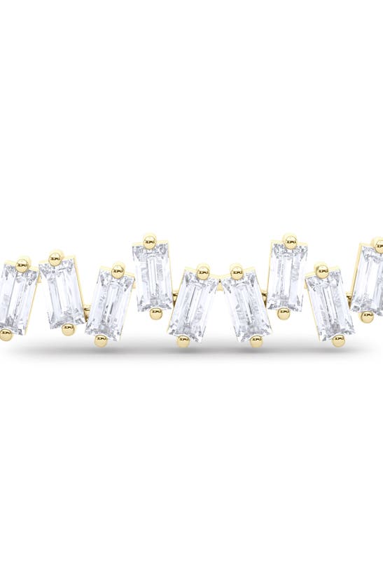 Hautecarat Baguette Lab-created Diamond Bar Pendant Necklace In 18k Yellow Gold