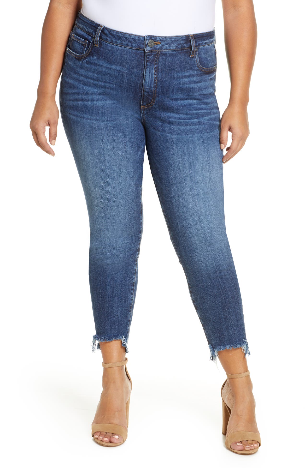 KUT from the Kloth | Reese Frayed Step Hem Ankle Straight Leg Jeans ...