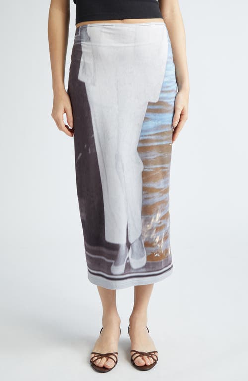 ELLISS Poised Allover Print Jersey Skirt Grey Multi at Nordstrom,
