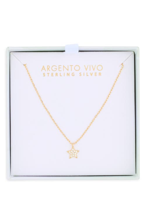 Argento Vivo Sterling Silver Cz Pavé Star Pendant Necklace In Gold