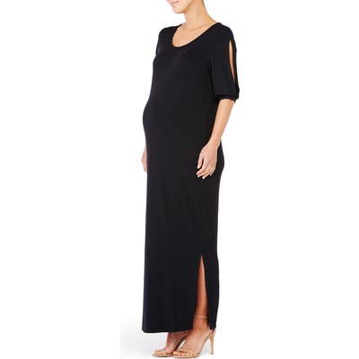 Ingrid & Isabel Split Sleeve Knit Maternity Maxi Dress