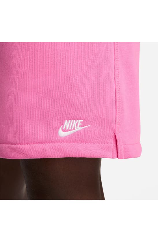 Shop Nike Club French Terry Flow Shorts In Playful Pink/ Playful Pink